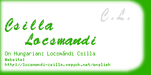 csilla locsmandi business card
